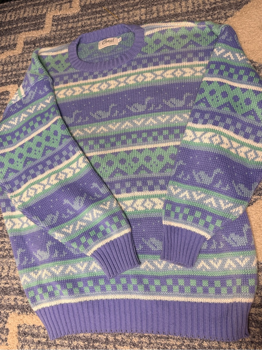 LIKE NEW Vintage 80-90s CottageCore 100% Cotton Sweater